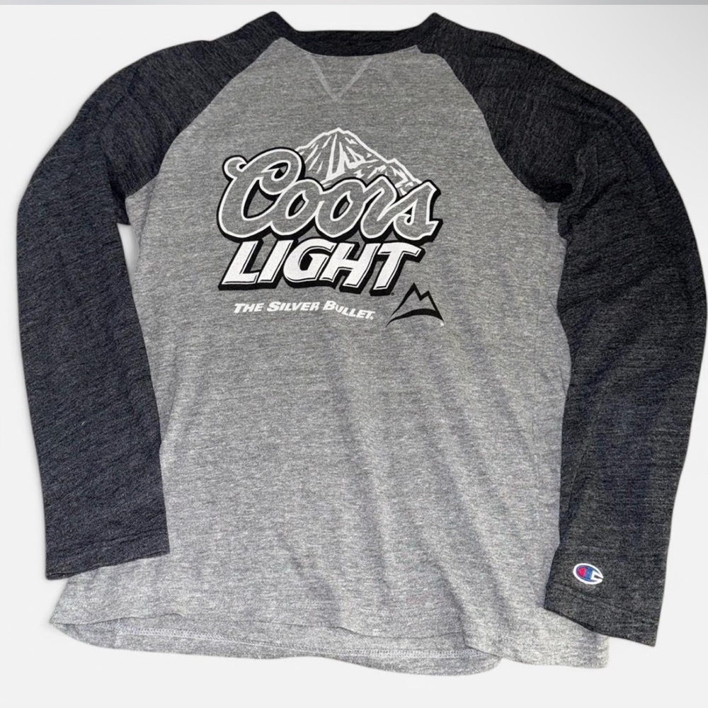 Coors Light Champion Baseball Tee 100% Authentic Size XL !!Like new!!